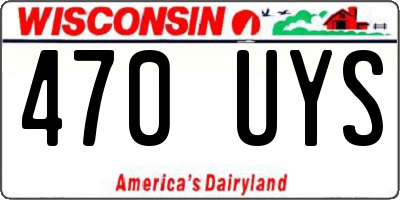 WI license plate 470UYS