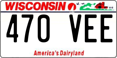 WI license plate 470VEE