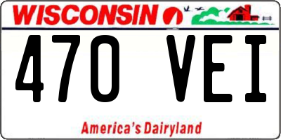 WI license plate 470VEI