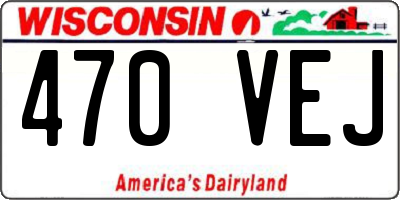WI license plate 470VEJ