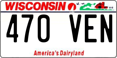 WI license plate 470VEN