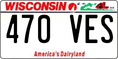 WI license plate 470VES