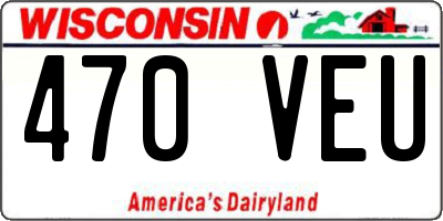 WI license plate 470VEU