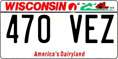 WI license plate 470VEZ