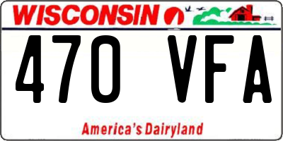 WI license plate 470VFA