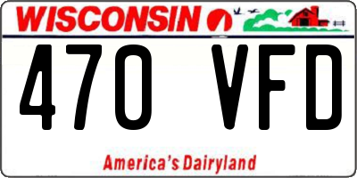 WI license plate 470VFD