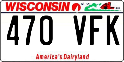 WI license plate 470VFK