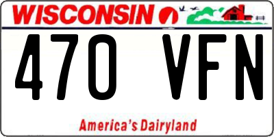 WI license plate 470VFN