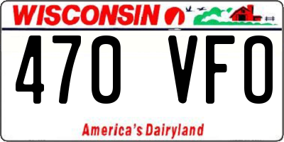 WI license plate 470VFO