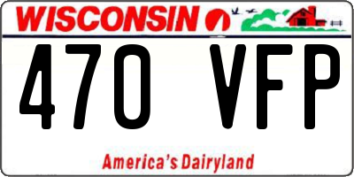 WI license plate 470VFP