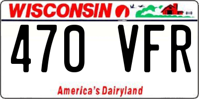 WI license plate 470VFR