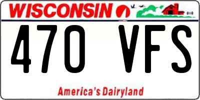 WI license plate 470VFS