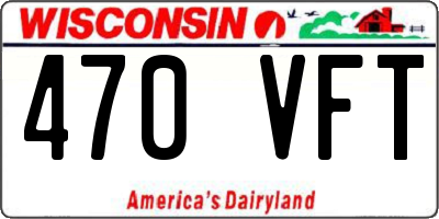 WI license plate 470VFT