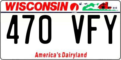 WI license plate 470VFY