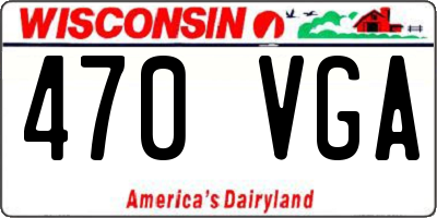 WI license plate 470VGA