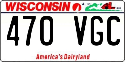 WI license plate 470VGC