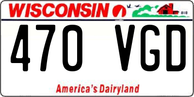 WI license plate 470VGD