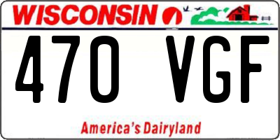WI license plate 470VGF