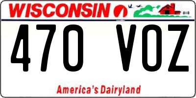 WI license plate 470VOZ