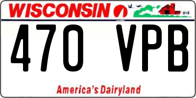 WI license plate 470VPB