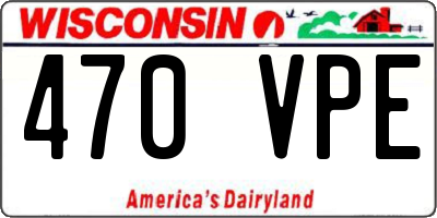 WI license plate 470VPE