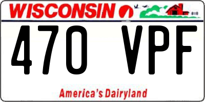 WI license plate 470VPF