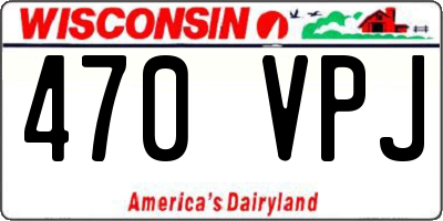 WI license plate 470VPJ
