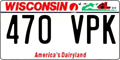 WI license plate 470VPK