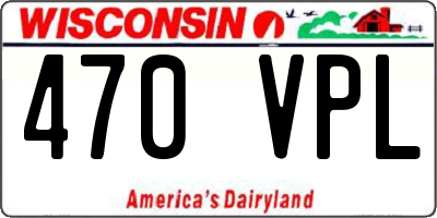 WI license plate 470VPL
