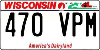 WI license plate 470VPM