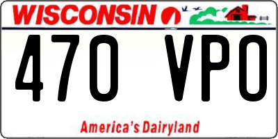 WI license plate 470VPO