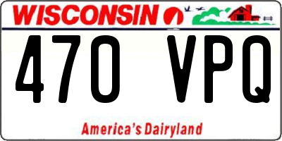 WI license plate 470VPQ