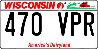 WI license plate 470VPR