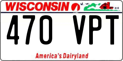 WI license plate 470VPT