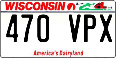WI license plate 470VPX