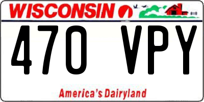 WI license plate 470VPY