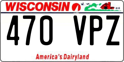 WI license plate 470VPZ