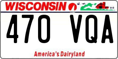 WI license plate 470VQA