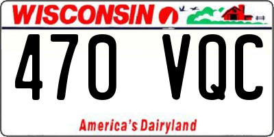 WI license plate 470VQC