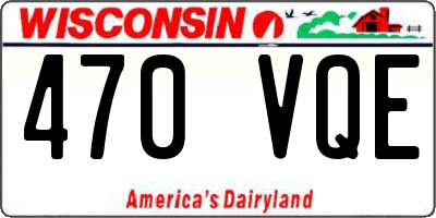 WI license plate 470VQE