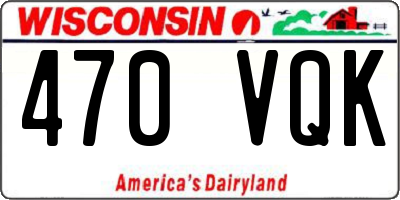 WI license plate 470VQK
