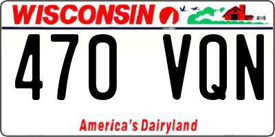 WI license plate 470VQN