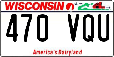 WI license plate 470VQU