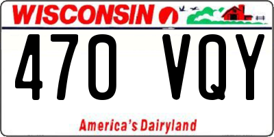WI license plate 470VQY