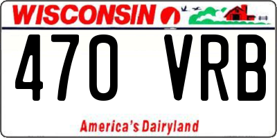 WI license plate 470VRB