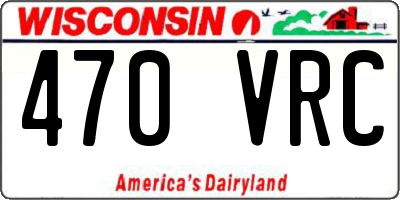 WI license plate 470VRC