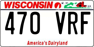 WI license plate 470VRF