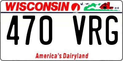 WI license plate 470VRG