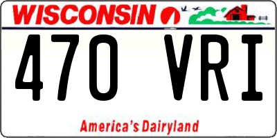 WI license plate 470VRI