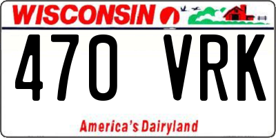 WI license plate 470VRK